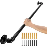 VEVOR Retro Wasserrohr Handlauf 90cm Industrieller Geländer Schutzbügel Kohlenstoffstahl Matt Handlauf Geländer Retro Industrie 95mm Abstand zur Wand Geeignet für Handläufe im Innen-/Außenbereich