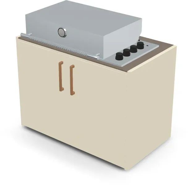 Brabura Box-Q 4-Brenner Edelstahl - Barro / Perle Blanche / Holzgriff