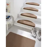 HANSE HOME Stufenmatte »Fancy«, halbrund, 7 mm Höhe, 15 Stück, Treppenmatten, Selbstklebend, Stufenteppich, Treppenstufen braun ca. 23x65cm