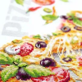 Magic needle Zweigart Edition, Kreuzstich Set Pizza Zählmuster, 23x27cm