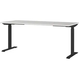 Germania Büromöbel-Set GERMANIA "Agenda", schwarz (lichtgrau, schwarz), B:180cm T:80cm, Holzwerkstoff, Kunststoff, Metall, Arbeitsmöbel-Sets, Büromöbel-Set, Set bestehend aus höhenverstellbarem Schreibtisch und Rollcontainer