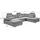 MID.YOU Wohnlandschaft Kunstleder 3-Sitzer Schwarz/Silber