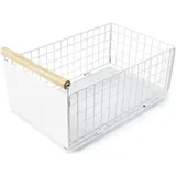YBCCBY Teleskopschublade Ausziehbare Schublade Faltbare Ausziehschublade Erweiterbar Küchenschublade mit Griff Weiß Telescopic Drawer Auszug Küchenschrank Schrankauszug für Küche