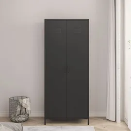 [en.casa] Kleiderschrank Seinäjoki 76 x 180 x 50 cm Schwarz
