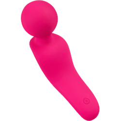 Kraftvoller Mini-Massager, Silikon, 14 cm, neon-pink | weiß