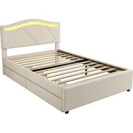 lanki international gmbh Polsterbett 90 x 200 cm Beige