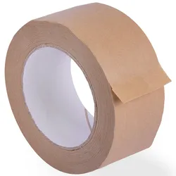 KK Verpackungen 12 Rollen Papier-Klebeband "Vorsicht Glas" nachhaltig Paketband Packband 50mm x 50m 135my braun / ro