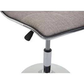 Mendler 6er-Set Esszimmerstuhl HWC-C41, Stuhl Küchenstuhl, höhenverstellbar drehbar, Stoff/Textil creme-grau