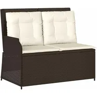 VidaXL Gartenbank Verstellbar mit Kissen Braun Poly Rattan