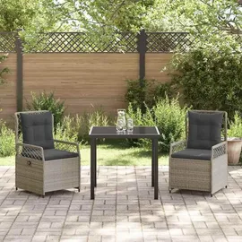 vidaXL Garten Essgruppe 3-tlg. Hellgrau
