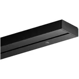 BestLivings Gardinenschiene Schwarz (480cm / 1-läufig) Vorhangschiene Komplettset inkl. Zubehör (Befestigungs-Set, Seitendeckel, Gardinenröllchen)