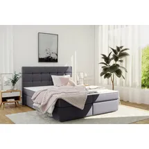 kaiser möbel Boxspringbett mit matratze und bettkasten, Schlafbett FADO stoff Sawana Graphit 180x200 cm - Grau