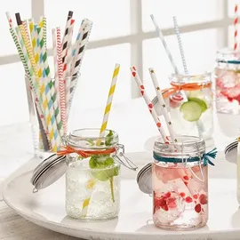 Papstar 100 PAPSTAR Strohhalme pure farbsortiert