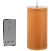 Set mit 4 Wachskerzen mit LED und Fernbedienung, Bonbonfarben, 7,5 x 7,5 x 15 cm