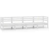vidaXL Garten-Lounge-Set 4-tlg. weiß Kiefer