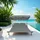 Tectake Livorno Sonnenliege 215 x 183 x 150 cm Schwarz