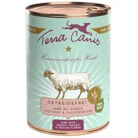 Terra Canis Getreidefrei 400g Dose Hundenassfutter 6 x 400 Gramm Lamm mit Kürbis, Pastinake & Passionsblume