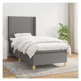 vidaXL Boxspringbett 100 x 200 cm Dunkelgrau