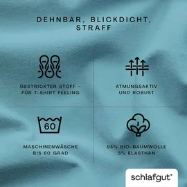 schlafgut Spannbettlaken Bio-Baumwolle-Jersey-Elasthan 180 x 200 - 200 x 220 cm blau