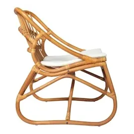 vidaXL Rattanstuhl Leinen 73 x 50 x 78 cm hellbraun