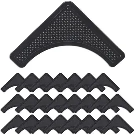 Relaxdays Teppich Antirutsch Pads, 24er Set, rutschfeste Teppicheckenhalter, für Fliesen, Laminat, Holzboden, schwarz