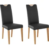 Home Affaire Esszimmerstuhl »Roberta«, (Set), 2 St., Echtleder, mit Bezug aus Echtleder und Gestell aus Eiche Massivholz, schwarz (schwarz, eichefarben, Küchenstühle 82936465-0