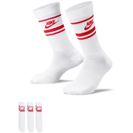 Nike Sportswear Everyday Essential Crew 3er Pack weiß/university red/university red 42-46