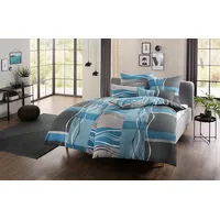 MY HOME Bettwäsche "Kelian", blau (petrol, grau), B/L: 135cm