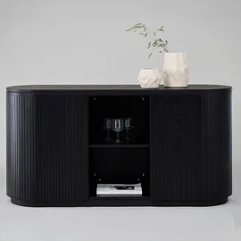 Livetastic Sideboard 160 x 80 x 48 cm Schwarz