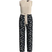 s.Oliver Ärmelloser Jumpsuit aus Chiffon - blau|beige - 46