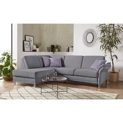 Ecksofa SIT & MORE "Clio L-Form", grau, B:254cm H:89cm T:190cm, Sofas, wahlweise mit Bettfunktion und Bettkasten, inklusive Federkern
