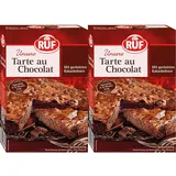 RUF Tarte au Chocolat, Backmischung für eine französische Schokoladen-Tarte aus der Springform, Schoko-Kuchen mit gerösteten Kakao-Bohnen (Packung mit 2)