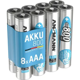 Ansmann Akku Micro AAA 800 mAh 1,2V NI-MH, 8 Stück