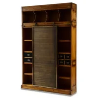 Casa Padrino Luxus Vintage Stil Bücherschrank mit Schiebetür Braun