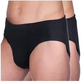 HERMKO Slip 683002 (Pack, 2er) 68300 2er Pack Herren Funktionsslip ohne Eingriff mit Dehnbund Sport schwarz D 8 = EU XXL
