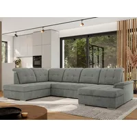 MKS MÖBEL Ecksofa MADRITO U, set, Sofa U-form, mit Schlaffunktion und Bettkasten, Wohnlandschaft grau