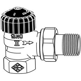 imi_hydronic Thermostat-Ventilunterteil Standard Eckform DN 32 vernickelt
