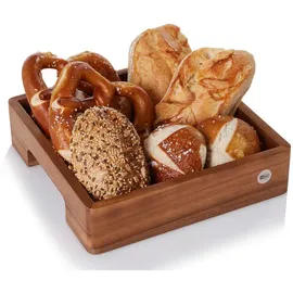 AdHoc Tablett SERVE SQUARE 25 x 25 x 6 cm Akazien- + Walnussholz