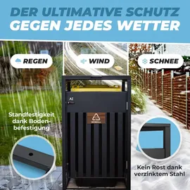 All Mülltonnenbox 3er 150 cm grau