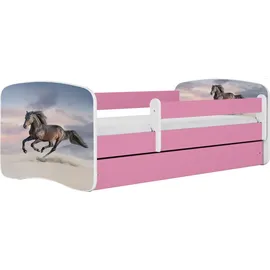 raumhirsch furniture Kinderbett mit Pferd 80 x 180 cm Holzwerkstoff rosa