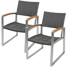 Garden Pleasure Stuhl Ava Gartenstuhl 56 x 66 x 84 cm grau/hellbraun 2 St.