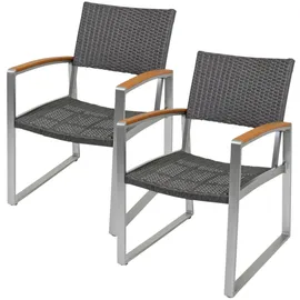 Garden Pleasure Stuhl Ava Gartenstuhl 56 x 66 x 84 cm grau/hellbraun 2 St.