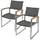 Garden Pleasure Stuhl Ava Gartenstuhl 56 x 66 x 84 cm grau/hellbraun 2 St.
