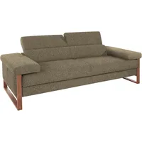 2,5-Sitzer W.SCHILLIG "finn" Sofas Gr. B/H/T: 230cm x 71cm x 106cm, Flachgewebe S22, mit Kopfteilverstellung-ohne Sitztiefenverstellung, schwarz (pepper s22) German Design Award 2016, Fußgestell Nussbaum natur, Breite 230 cm