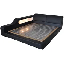 JV Möbel Design-Bett 200 x 200 cm Schwarz