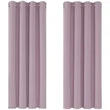 Deconovo Single Blackout Curtains Thermo-Verdunkelungsvorhänge für Schlafzimmer, Polyester, 140 x 260, 2