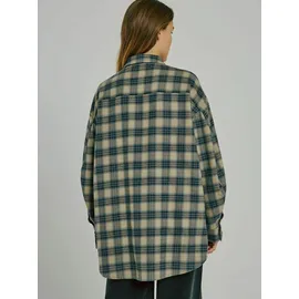 Norr Bluse Woody beige / blau S
