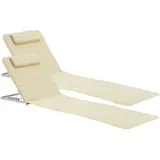 [en.casa] Strandmatte Cellorigo 160 x 49 x 42 cm Beige
