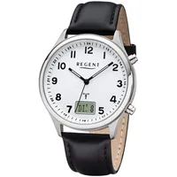 REGENT Herren Analog-Digital Quarz Uhr mit Leder Armband 11030185