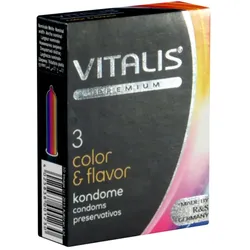 PREMIUM «Color & Flavour» bunte aromatische Kondome (3 Kondome) 3 St